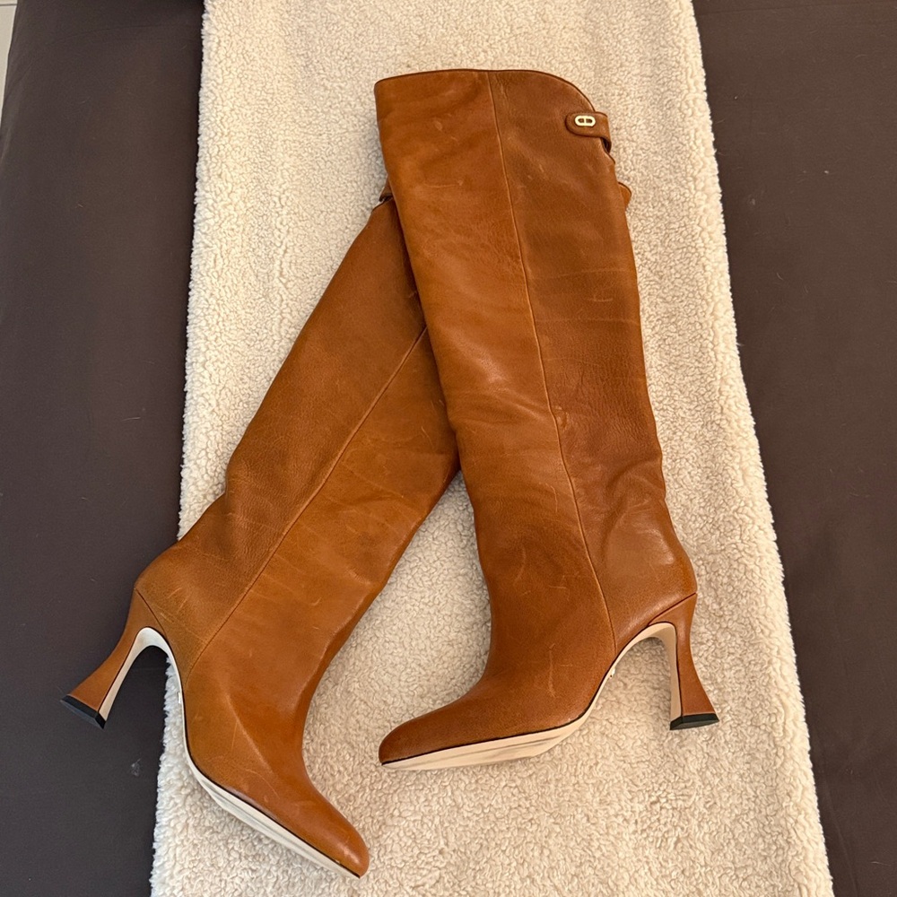 DEE OCLEPPO Ojai Knee High Boot In Cognac Leather Tan Knee-High Women's Boots - Picture 5 of 15